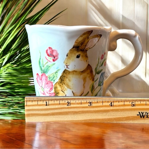 Maxcera Rabbit & Floral Ceramic Mug – Cottagecore Spring Easter Tea Cup - Picture 9 of 10